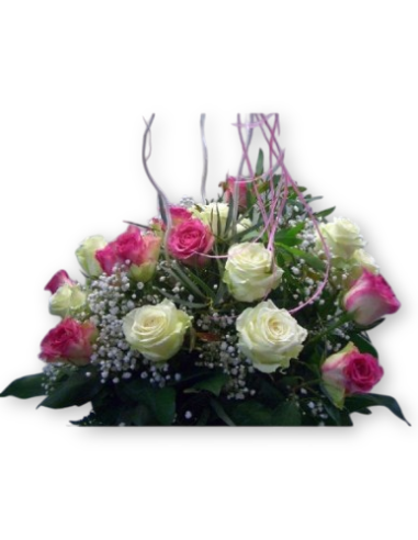 Ram de 18 Roses Blanques i Roses