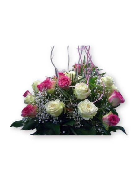 Comprar Ramo de 18 Rosas Blancas y Rosas online Barcelona | Flors Joan