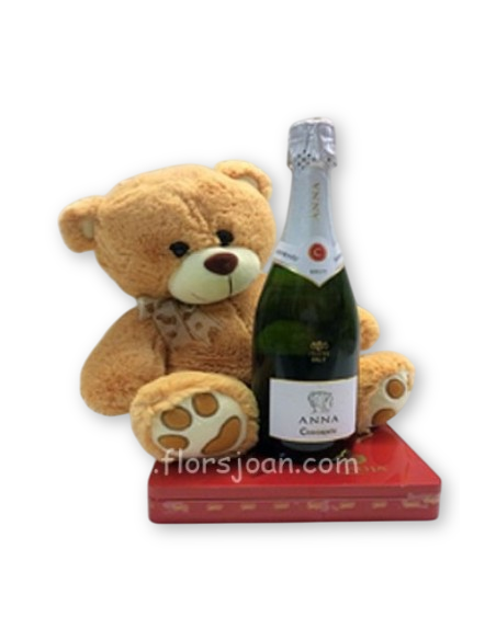 Comprar Lote de Bombones, Cava y Peluche online Barcelona | Flors Joan