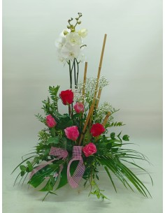 Comprar Centro de Flores Rosas y Orquídea online Barcelona | Flors ...
