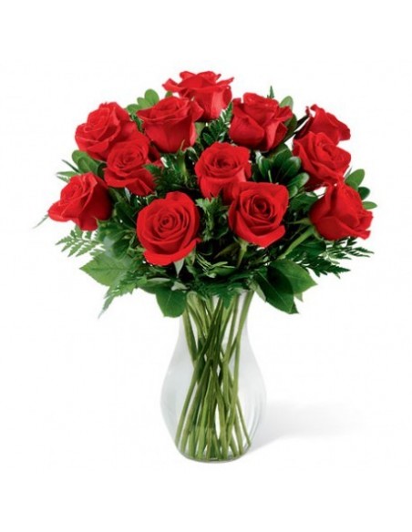 20 ROSAS ROJAS CON JARRÓN